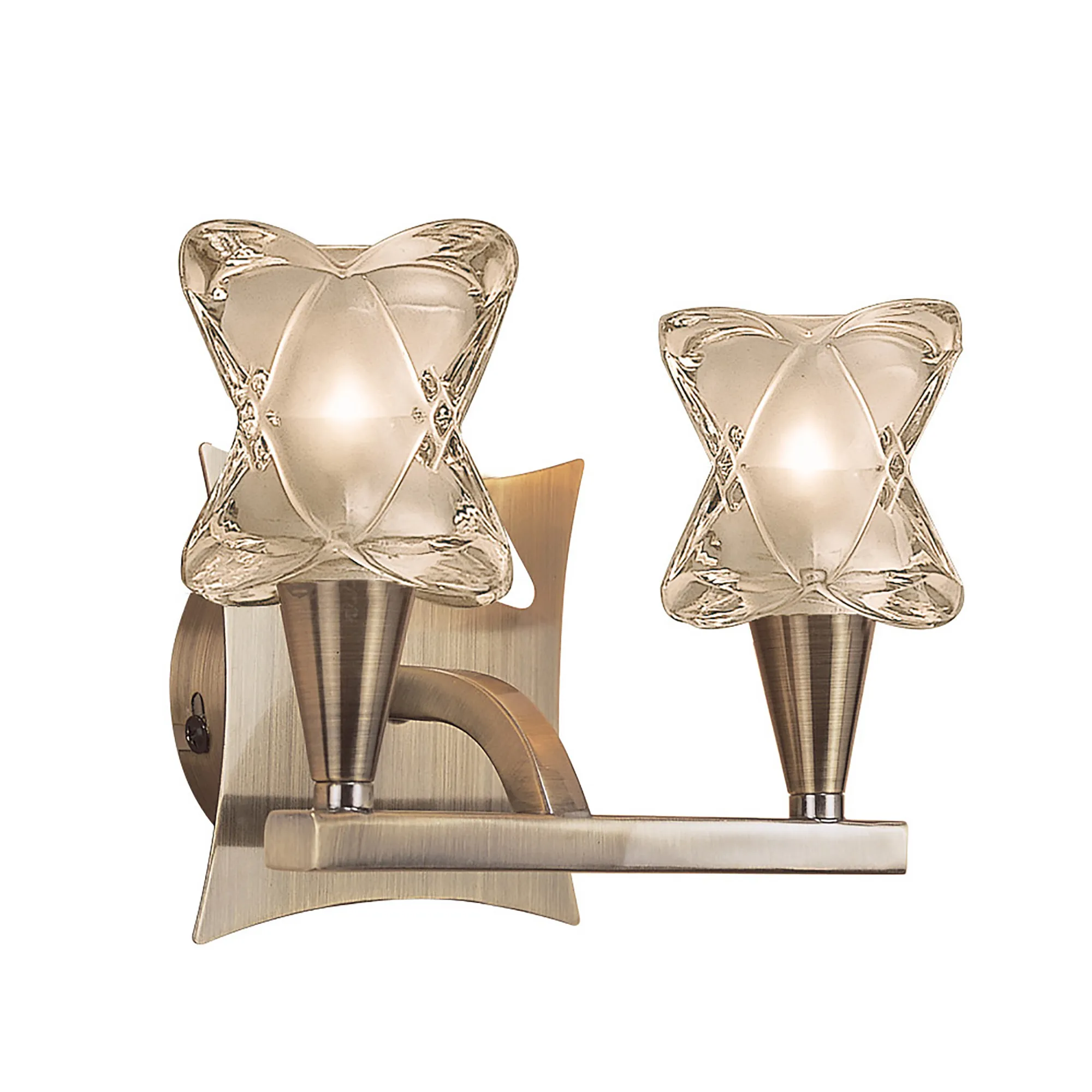 Rosa Antique Brass Wall Lights Mantra Armed Wall Lights